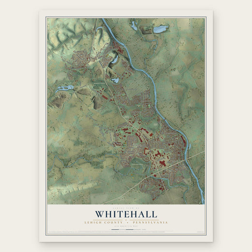 Whitehall, Lehigh County, Pennsylvania map print, the full design