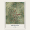 Lexington, Texas map print, the full design