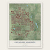 Glendale Heights, Illinois map print, the full design
