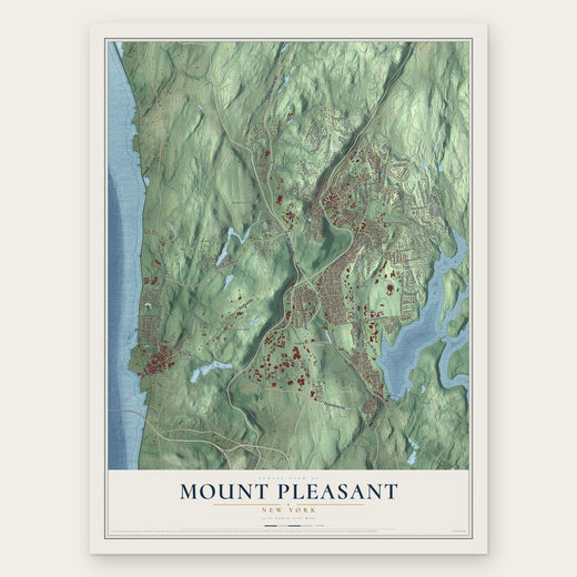Mount Pleasant, New York map print, the full design