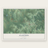 Clayton, Alabama map print, the full design