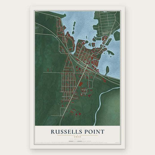 Russells Point, Ohio map print, the full design