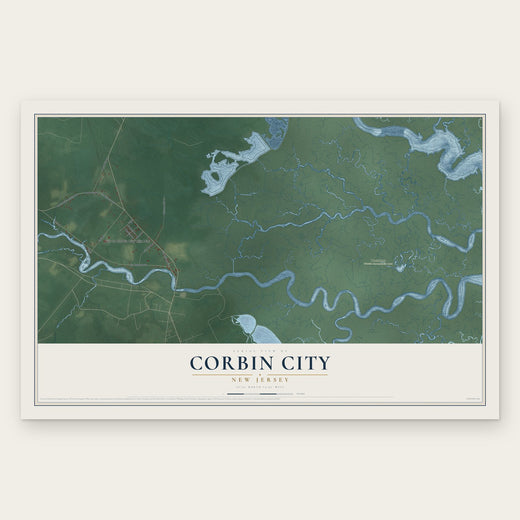 Corbin City, New Jersey map print, the full design