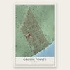 Grosse Pointe, Michigan map print, the full design