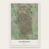 Elmhurst, Illinois map print, the full design