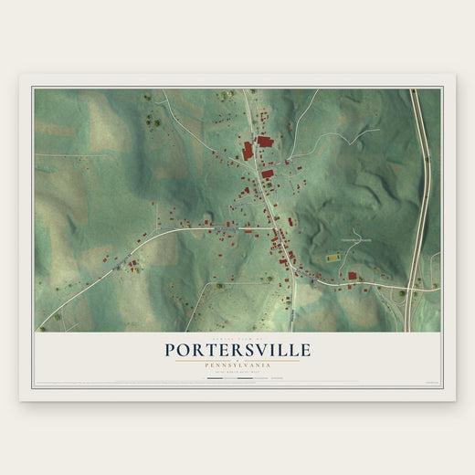 Portersville, Pennsylvania map print, the full design