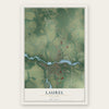 Laurel, Delaware map print, the full design