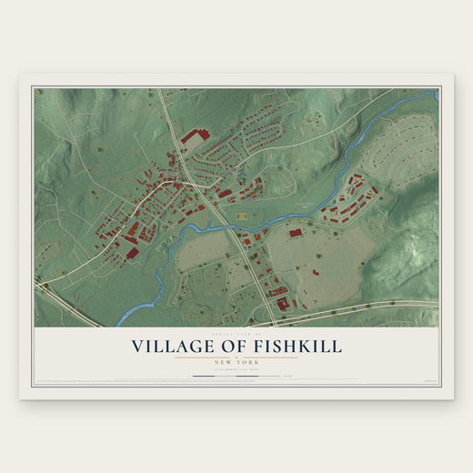 Village of Fishkill, New York map print, the full design
