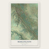 Burlington, North Dakota map print, the full design