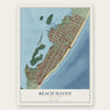 Beach Haven, New Jersey map print, the full design