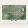Raymond, Iowa map print, the full design