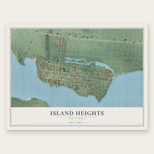 Island Heights, New Jersey map print, the full design