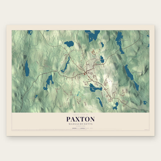 Paxton, Massachusetts map print, the full design