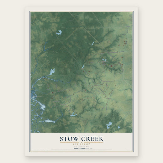 Stow Creek, New Jersey map print, the full design