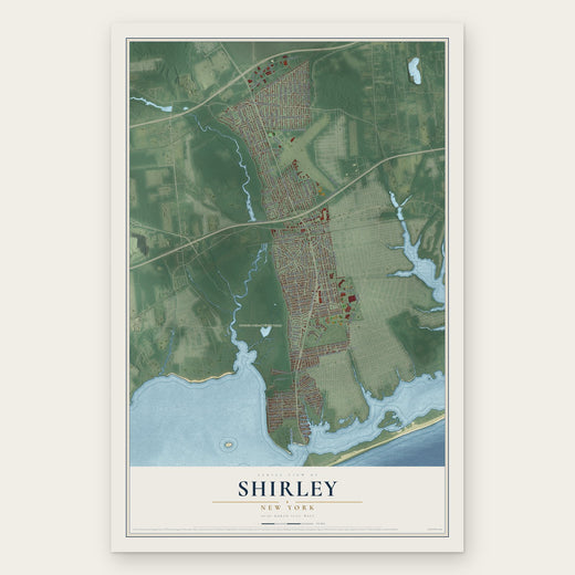Shirley, New York map print, the full design