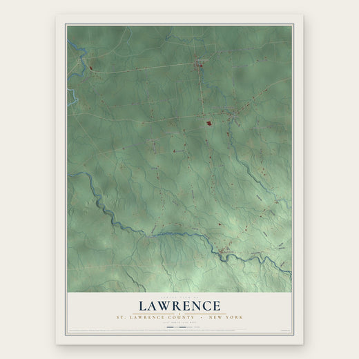 Lawrence, St. Lawrence County, New York map print, the full design