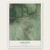 Lebanon, Nebraska map print, the full design