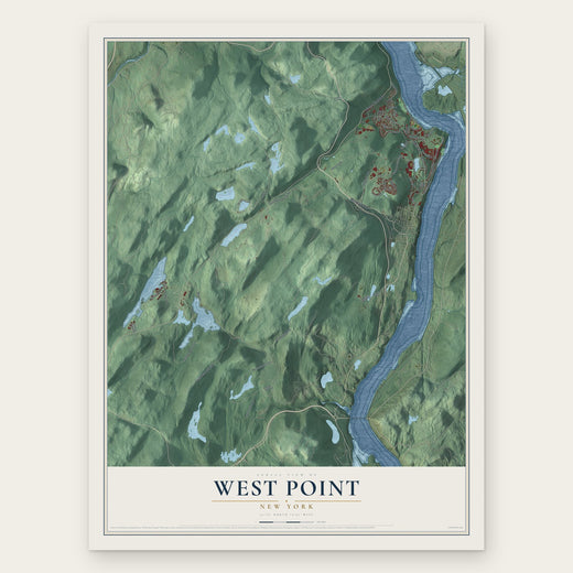 West Point, New York map print, the full design