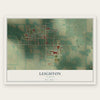 Leighton, Alabama map print, the full design