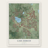 Lake Zurich, Illinois map print, the full design