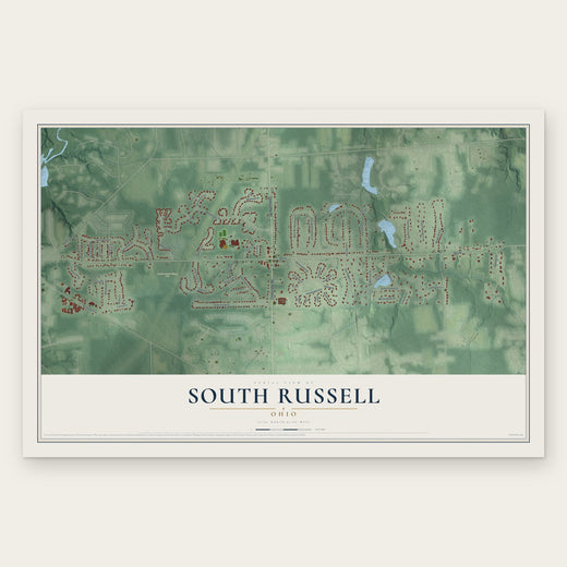 South Russell, Ohio map print, the full design