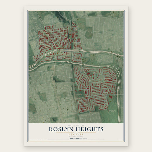 Roslyn Heights, New York map print, the full design
