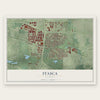 Itasca, Illinois map print, the full design