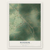Windsor, South Carolina map print, the full design