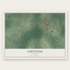 Cheyenne, Oklahoma map print, the full design