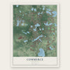 Commerce, Michigan map print, the full design