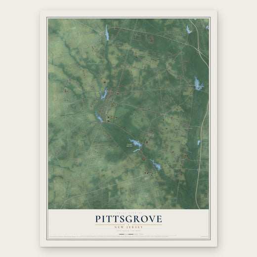 Pittsgrove, New Jersey map print, the full design
