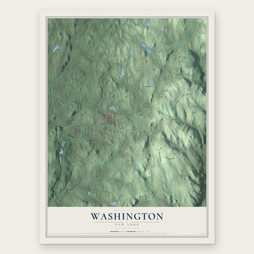 Washington, New York map print, the full design