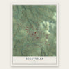 Berryville, Arkansas map print, the full design