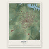Olney, Illinois map print, the full design