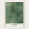Waldron, Kansas map print, the full design