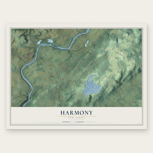 Harmony, New Jersey map print, the full design