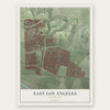East Los Angeles, California map print, the full design