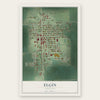 Elgin, Nebraska map print, the full design