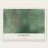 Commerce, Oklahoma map print, the full design