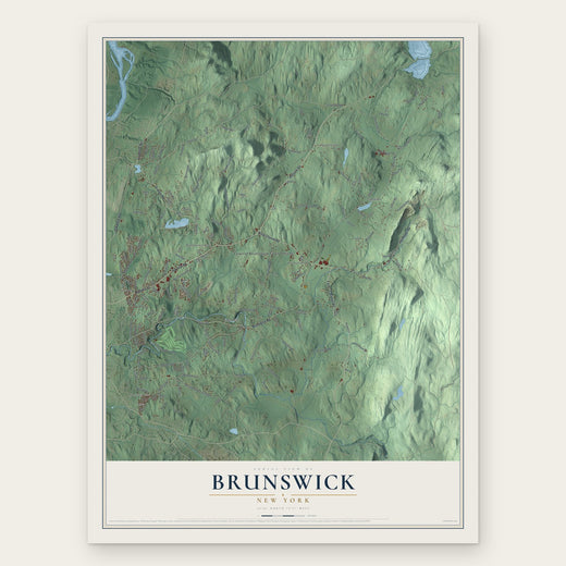 Brunswick, New York map print, the full design