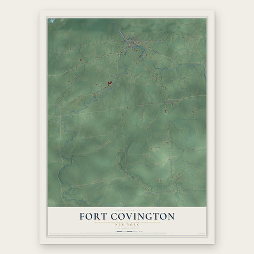 Fort Covington, New York map print, the full design