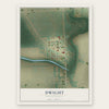 Dwight, North Dakota map print, the full design