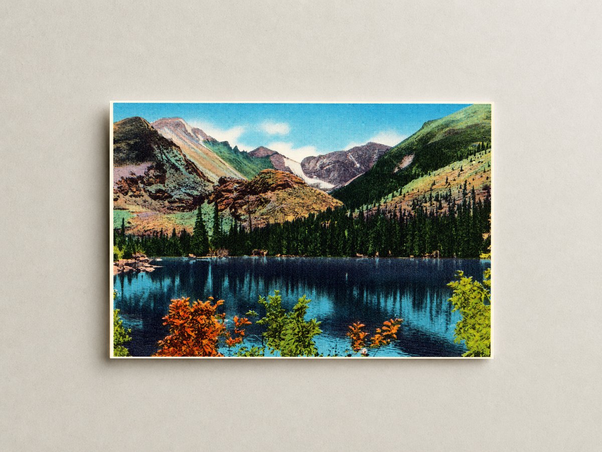 Rocky Mountain National Park, CO: Bear Lake (alt. 9,550 ft.) Rocky Mountain National Park, Colorado, Long's Peak (alt. 14,255 ft.) and Glacier Gorge in background