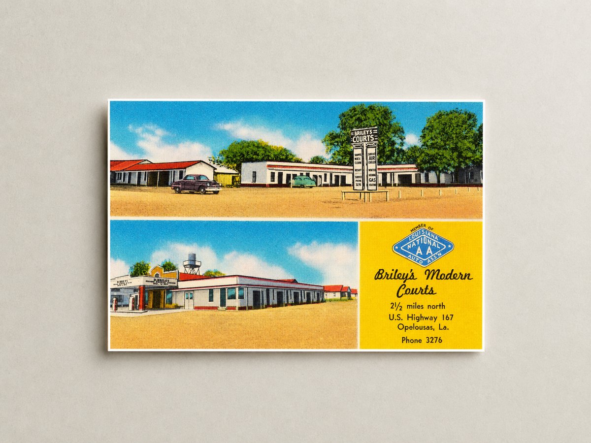 Opelousas, LA: Briley's Modern Courts, 2 1/2 miles north, U. S. Highway 167