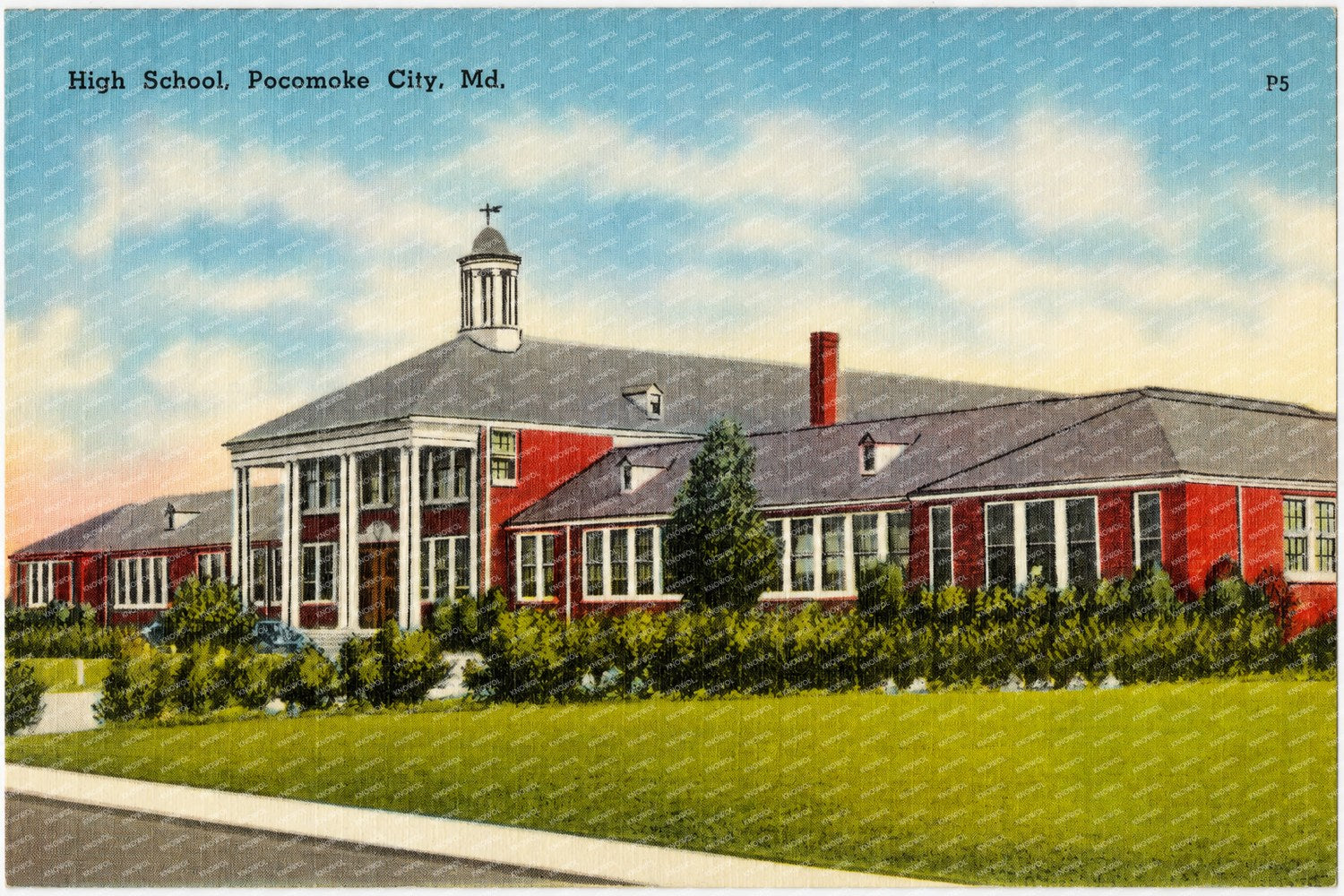 High school, Pocomoke City, MD — Vintage Maryland Postcard