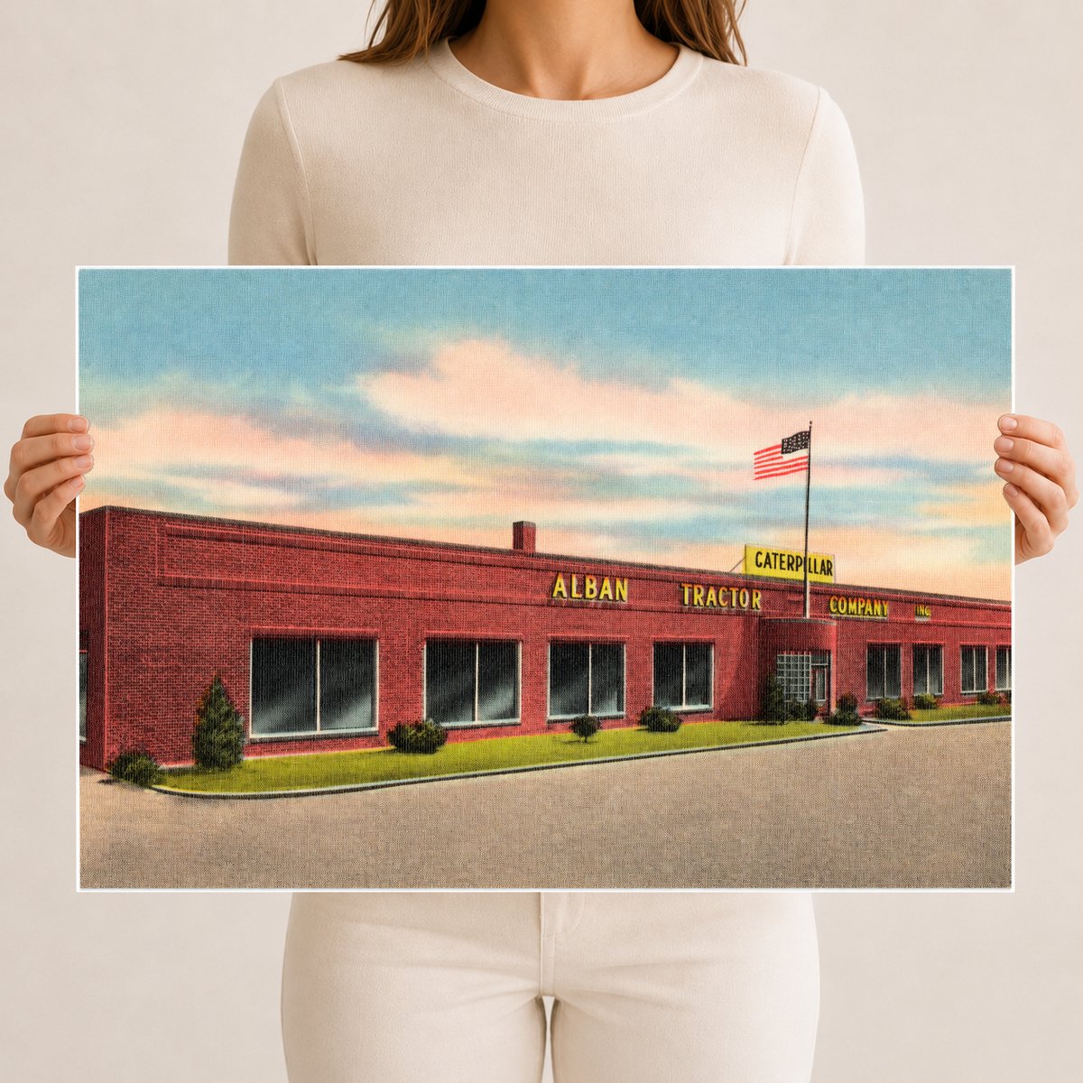 Alban Tractor Company — Vintage Maryland Postcard