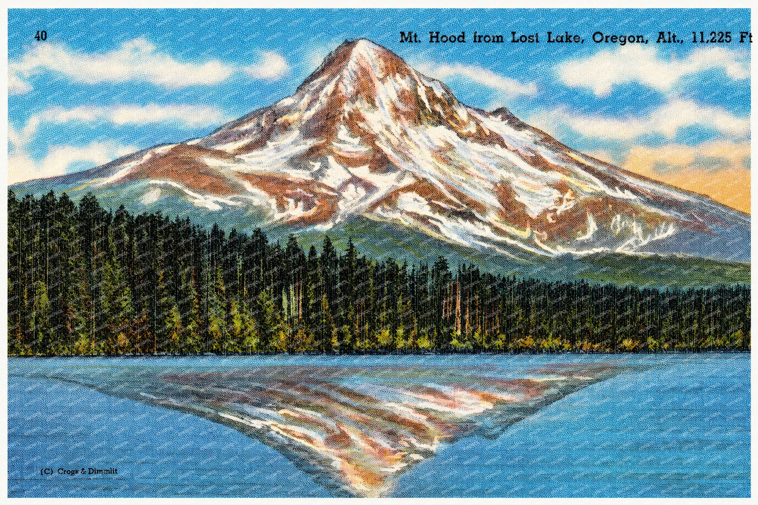 Hood, Mount, OR: Mt. Hood from Lost Lake, Oregon, alt., 11,225 ft.