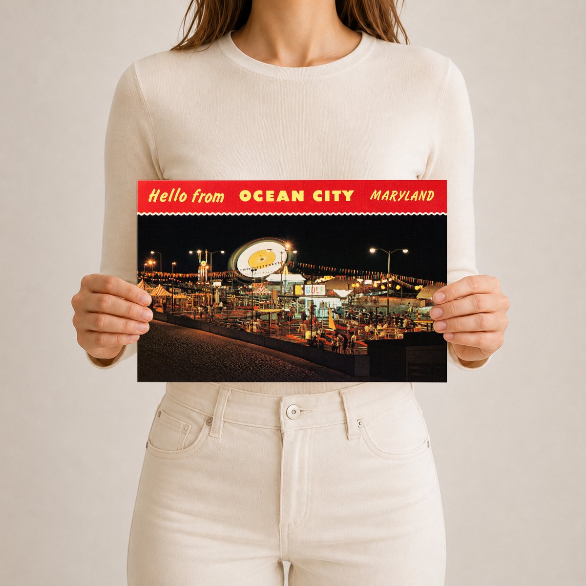 Hello from Ocean City Maryland — Vintage Maryland Postcard