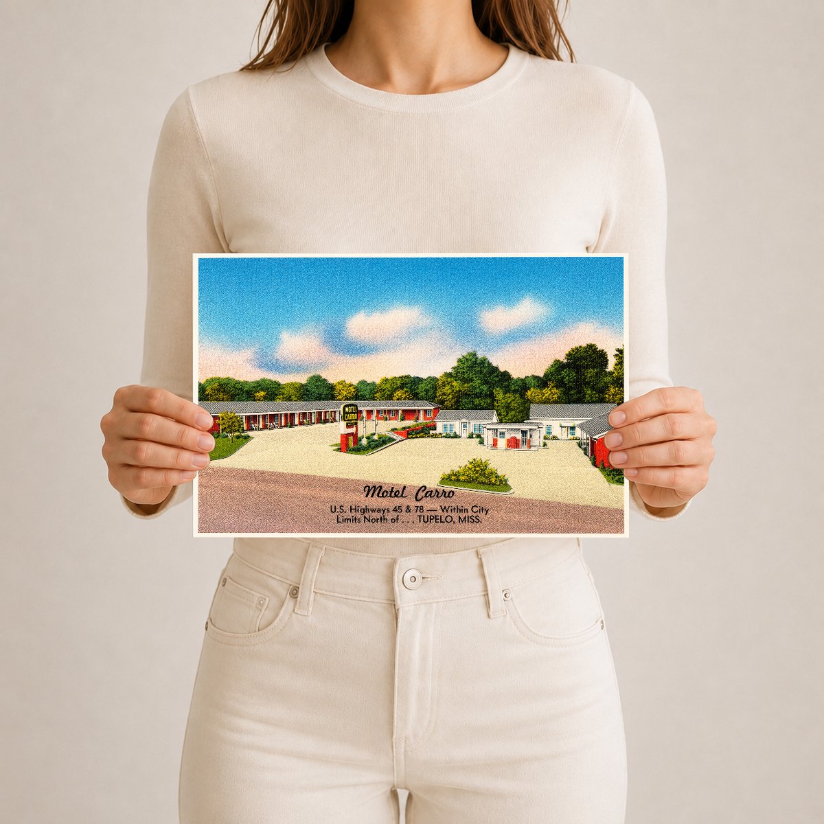 Tupelo, MS: Motel Carro, U.S. Highways 45 & 78 -- Within city limits north of... Tupelo