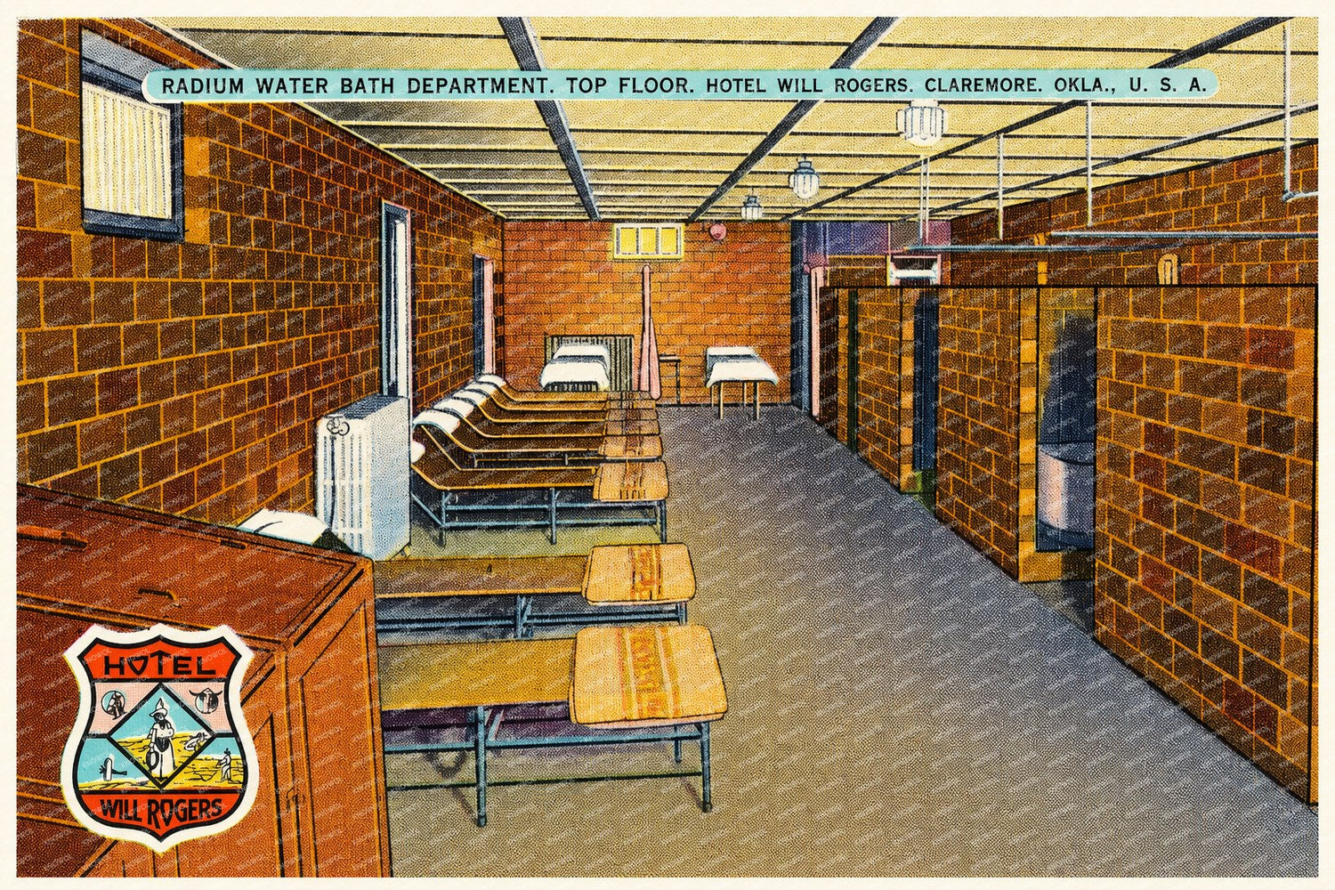 Claremore, OK: Radium Water Bath Department, top floor, Hotel Will Rogers, Claremore, Okla., U.S.A.